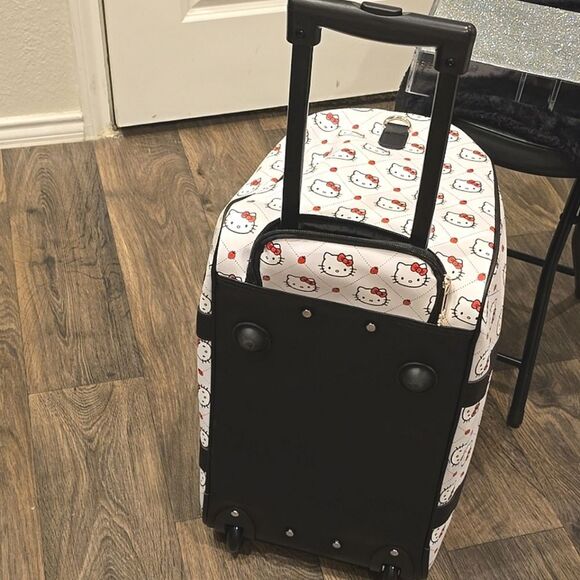 Hello Kitty By Sanrio Face/Bow Logo Rolling Travel Duffel Bag - Picture 8 of 12